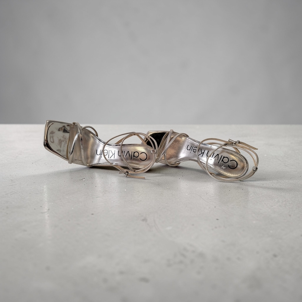 Calvin Klein Silver Women's Sandals Size 8. See Pics - Picture 8 of 9
